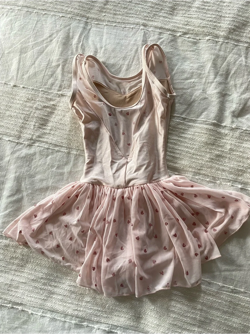 Natalie Dancewear Light Pink Heart Tulle Skirt One-Piece